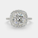 Load image into Gallery viewer, Isadora Cushion Cut Halo Pave Engagement Ring Setting - Nivetta
