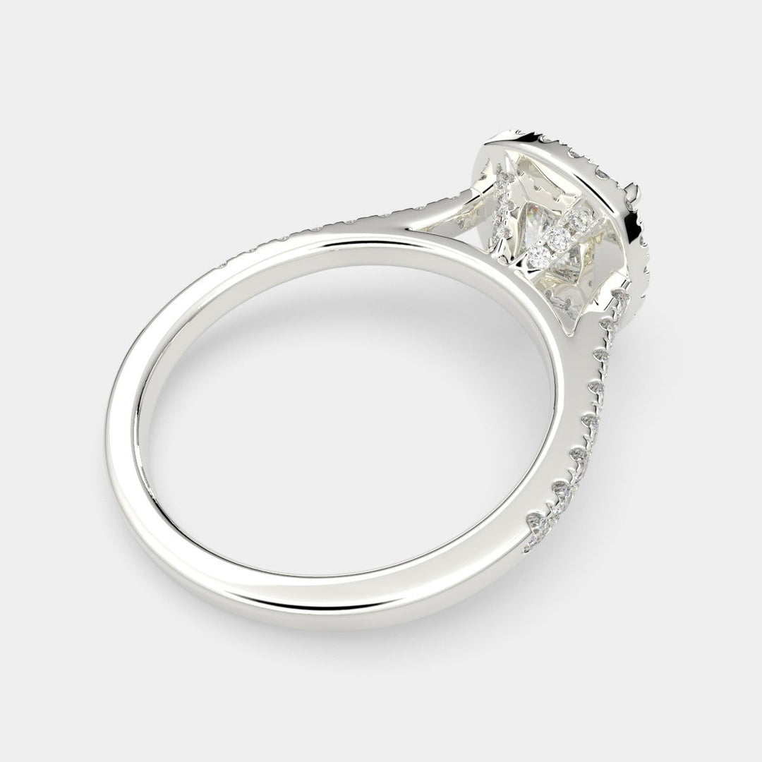 Isadora Cushion Cut Halo Pave Engagement Ring Setting - Nivetta