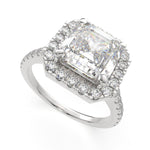 Load image into Gallery viewer, Isadora Emerald Cut Halo Pave Engagement Ring Setting - Nivetta
