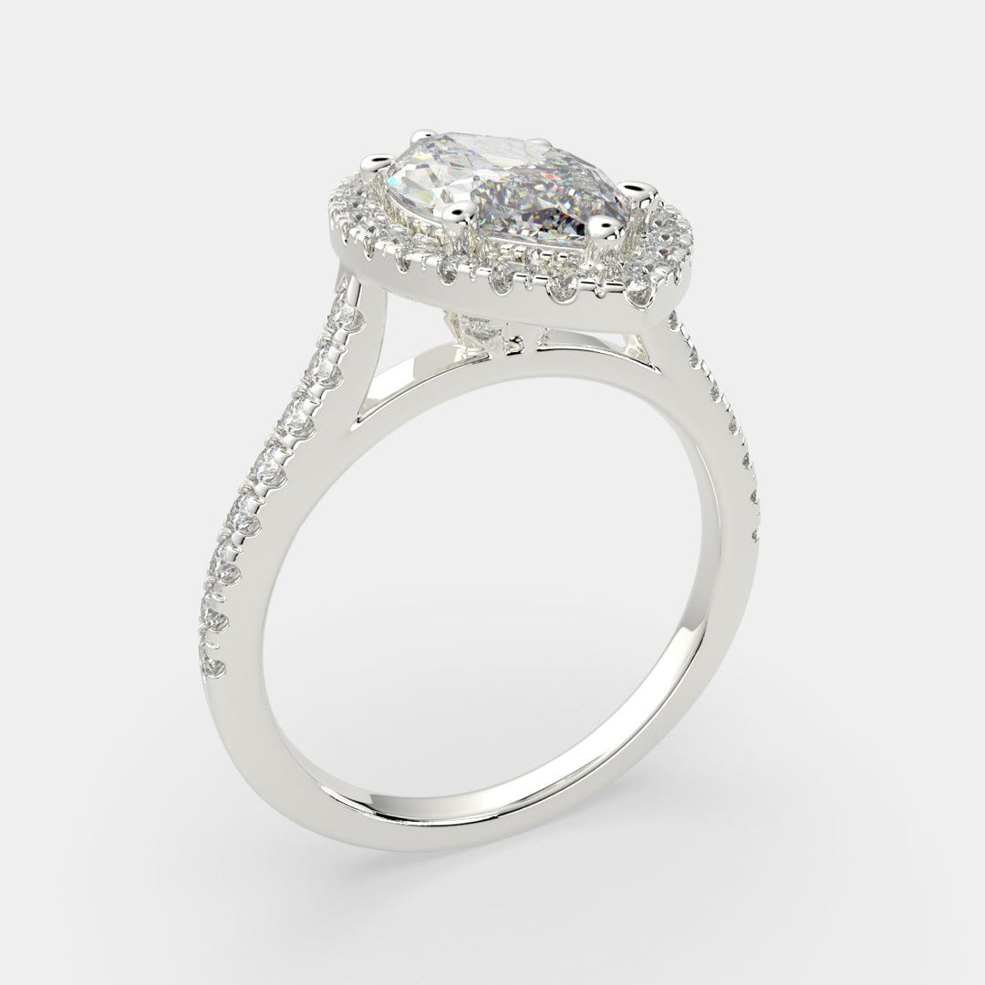 Isadora Marquise Cut Halo Pave Engagement Ring Setting - Nivetta