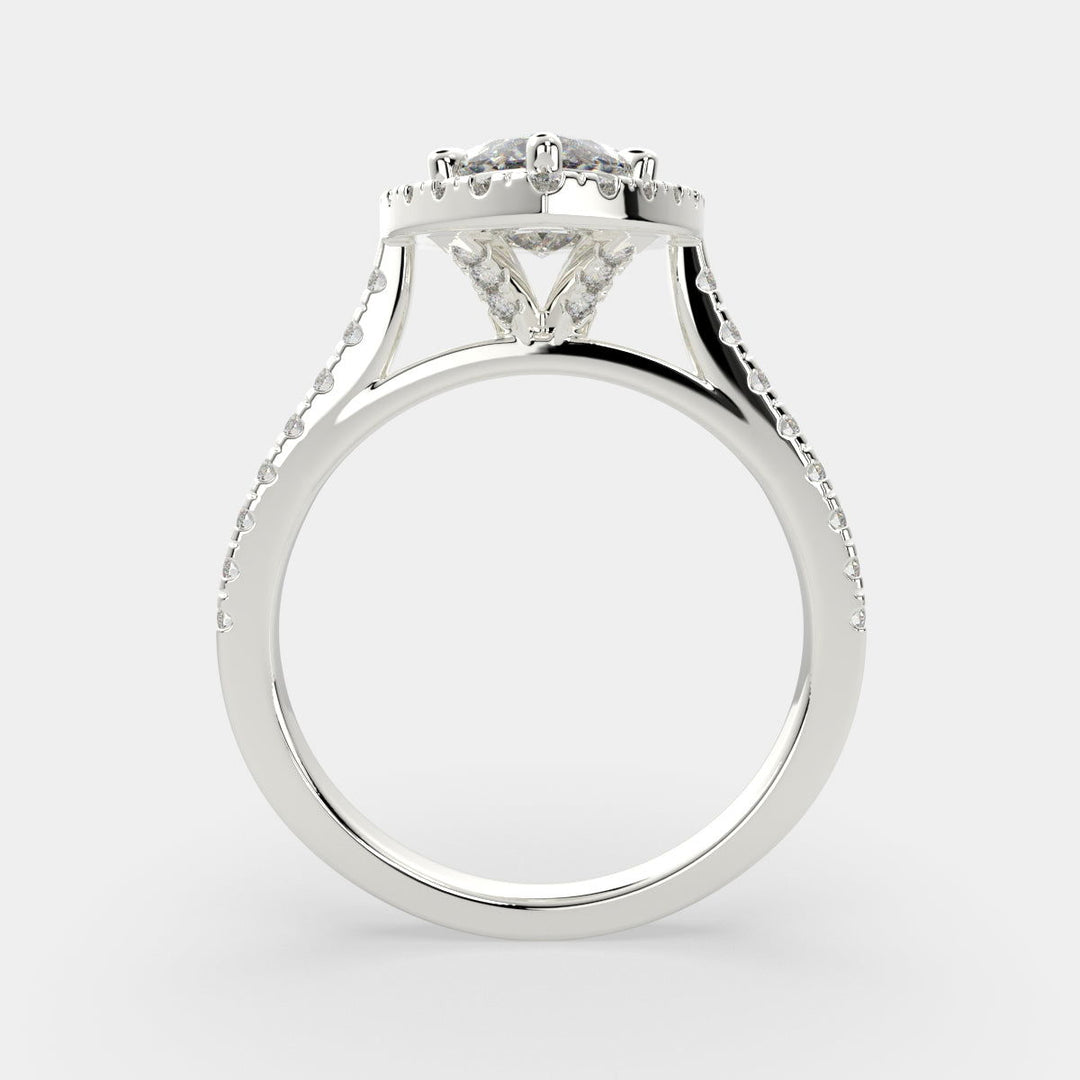 Isadora Marquise Cut Halo Pave Engagement Ring Setting - Nivetta