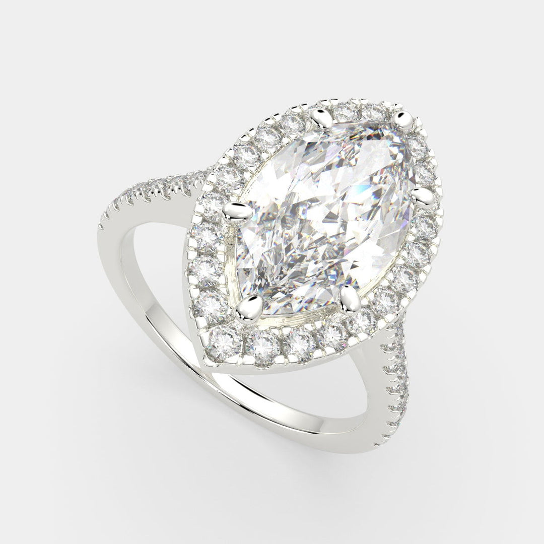 Isadora Marquise Cut Halo Pave Engagement Ring Setting - Nivetta