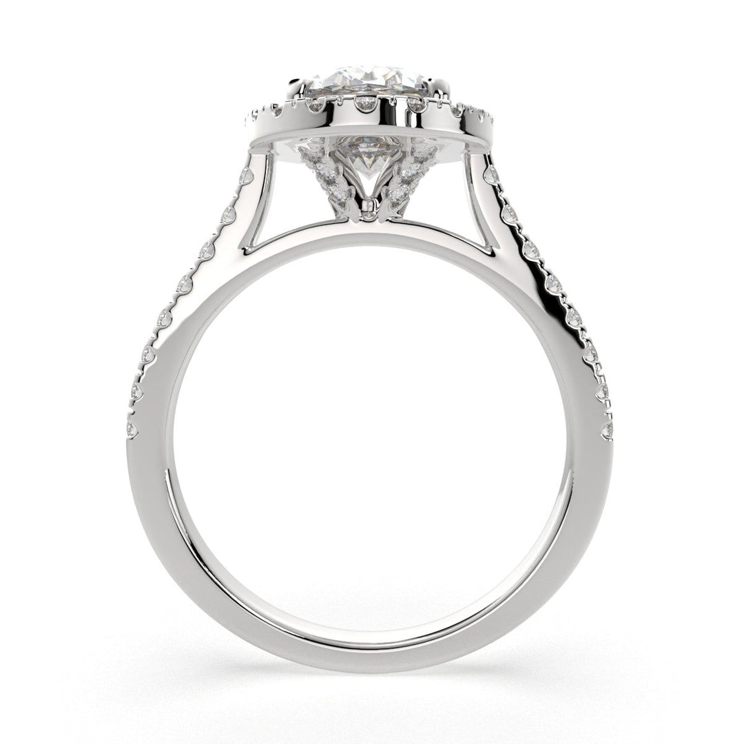 Isadora Oval Cut Halo Pave Engagement Ring Setting - Nivetta
