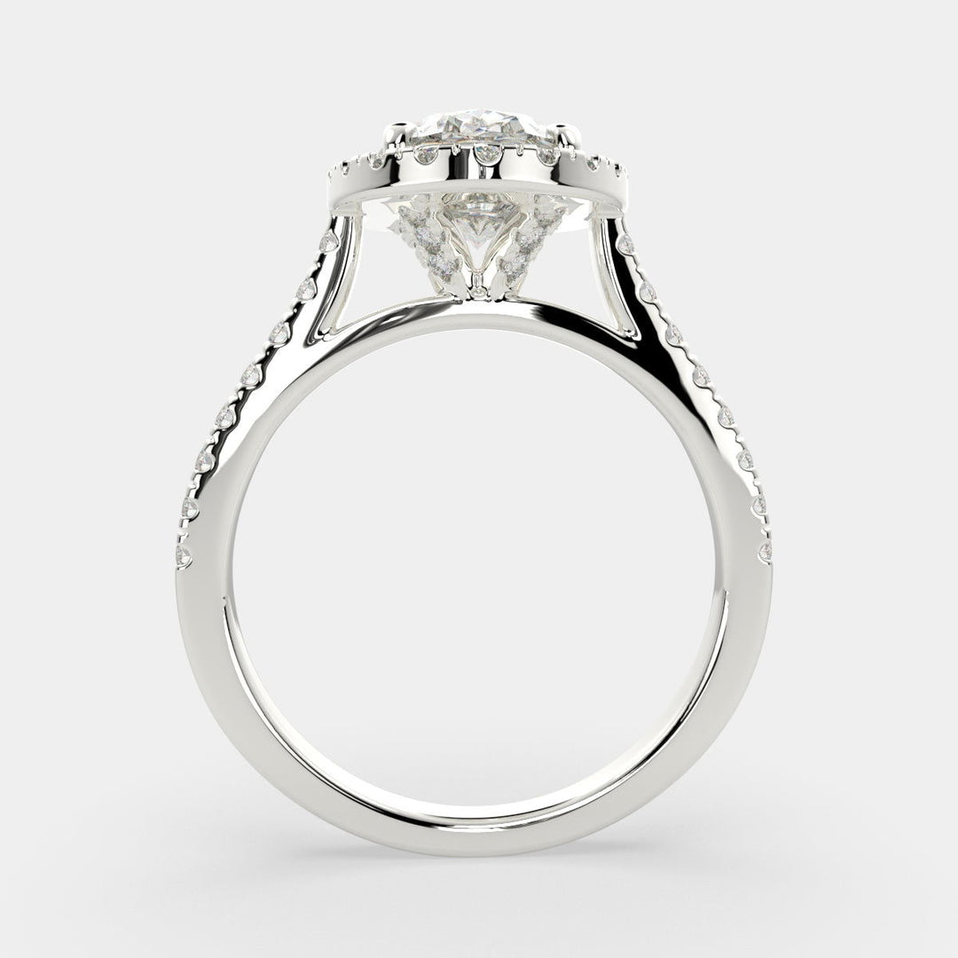 Isadora Oval Cut Halo Pave Engagement Ring Setting - Nivetta