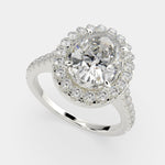 Load image into Gallery viewer, Isadora Oval Cut Halo Pave Engagement Ring Setting - Nivetta
