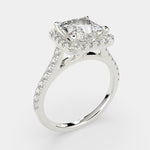 Load image into Gallery viewer, Isadora Princess Cut Halo Pave Engagement Ring Setting - Nivetta
