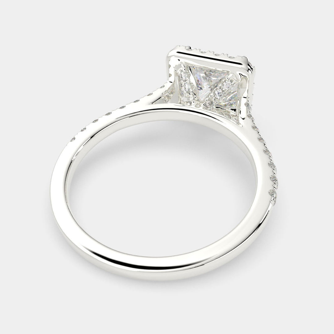 Isadora Princess Cut Halo Pave Engagement Ring Setting - Nivetta
