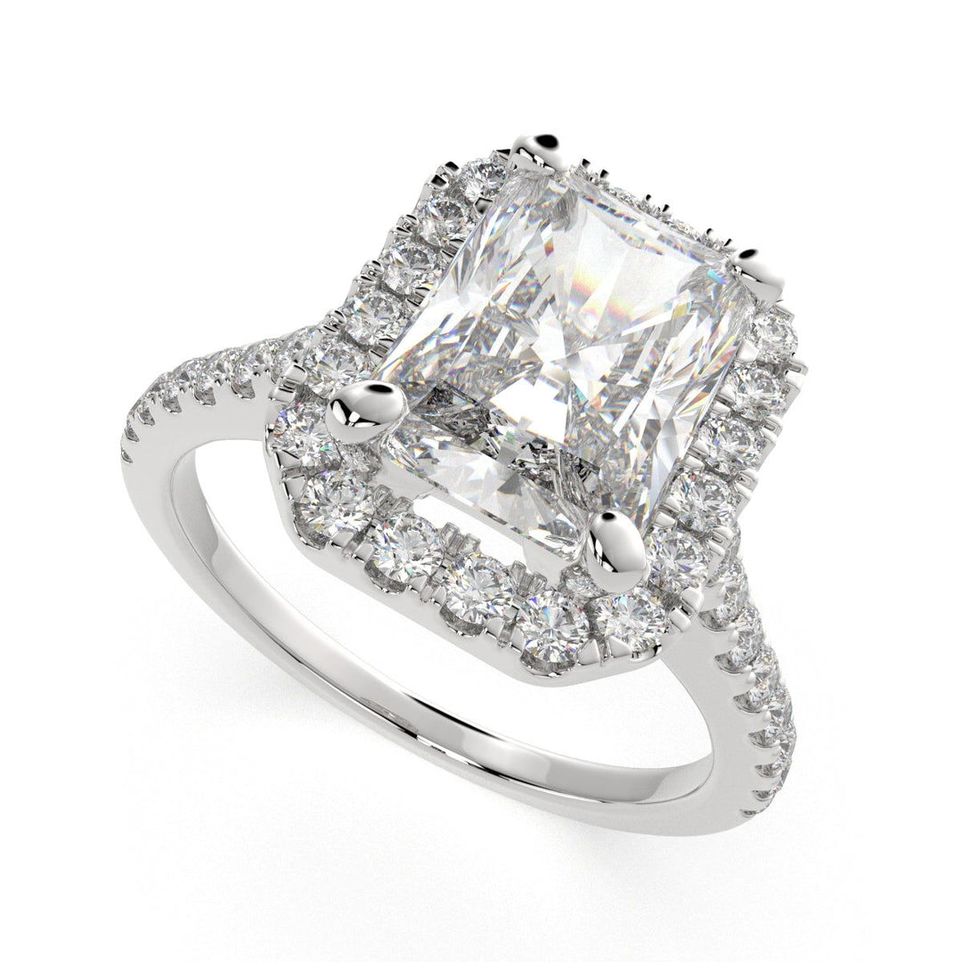 Isadora Radiant Cut Halo Pave Engagement Ring Setting - Nivetta