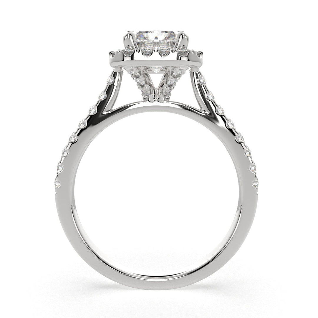 Isadora Radiant Cut Halo Pave Engagement Ring Setting - Nivetta