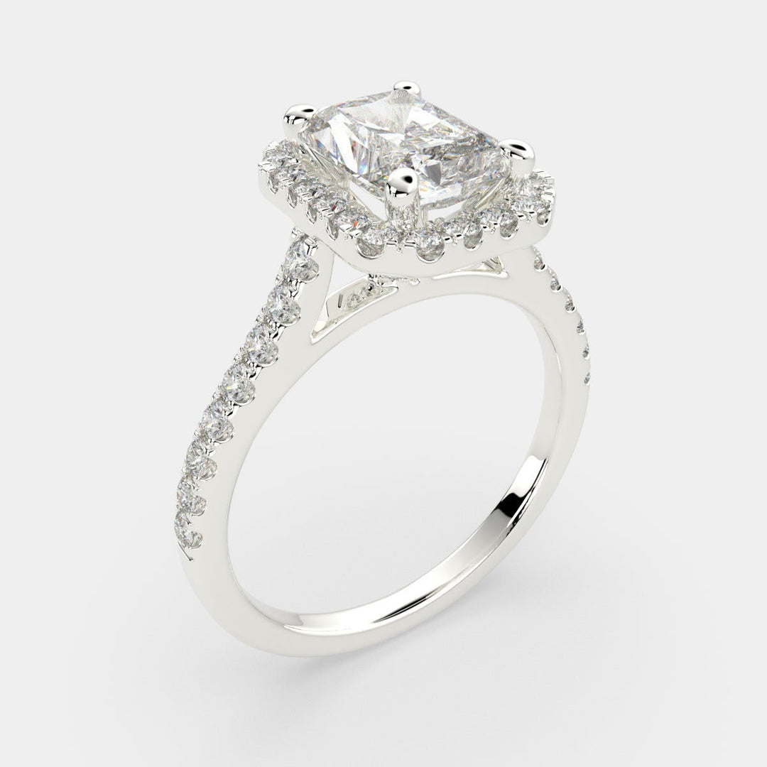 Isadora Radiant Cut Halo Pave Engagement Ring Setting - Nivetta