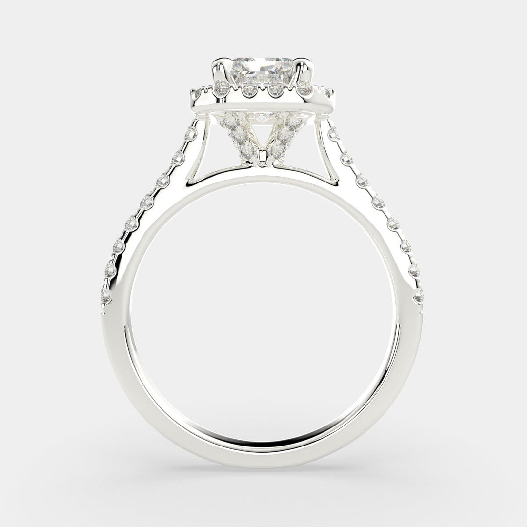 Isadora Radiant Cut Halo Pave Engagement Ring Setting - Nivetta