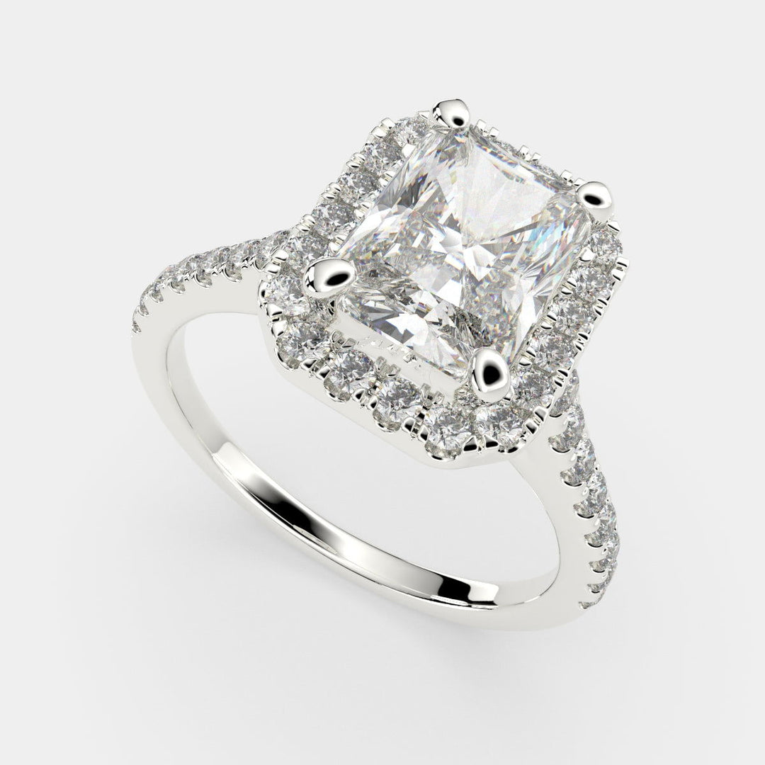 Isadora Radiant Cut Halo Pave Engagement Ring Setting - Nivetta