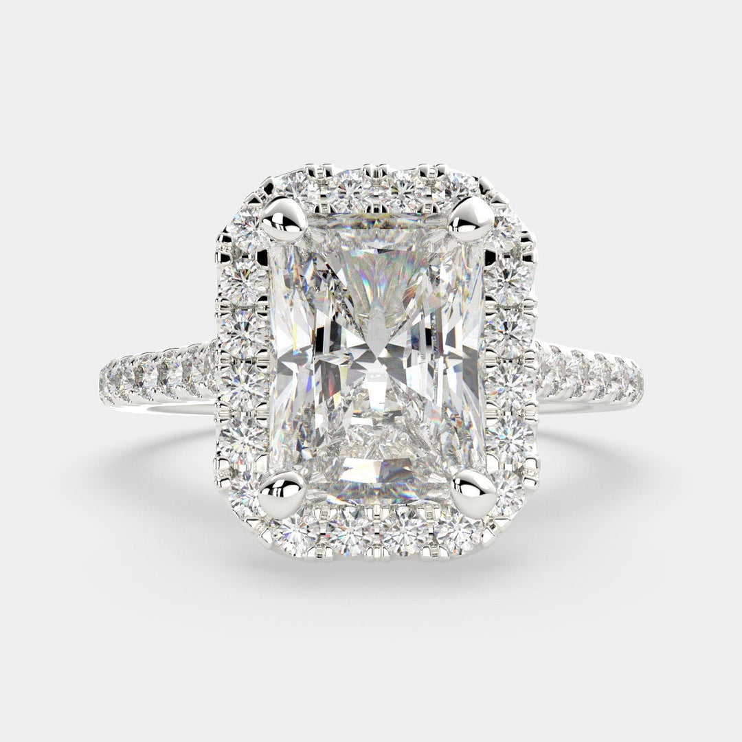 Isadora Radiant Cut Halo Pave Engagement Ring Setting - Nivetta