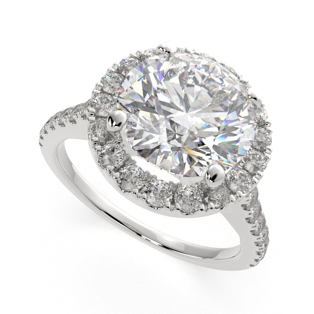 Isadora Round Cut Halo Pave Engagement Ring Setting - Nivetta