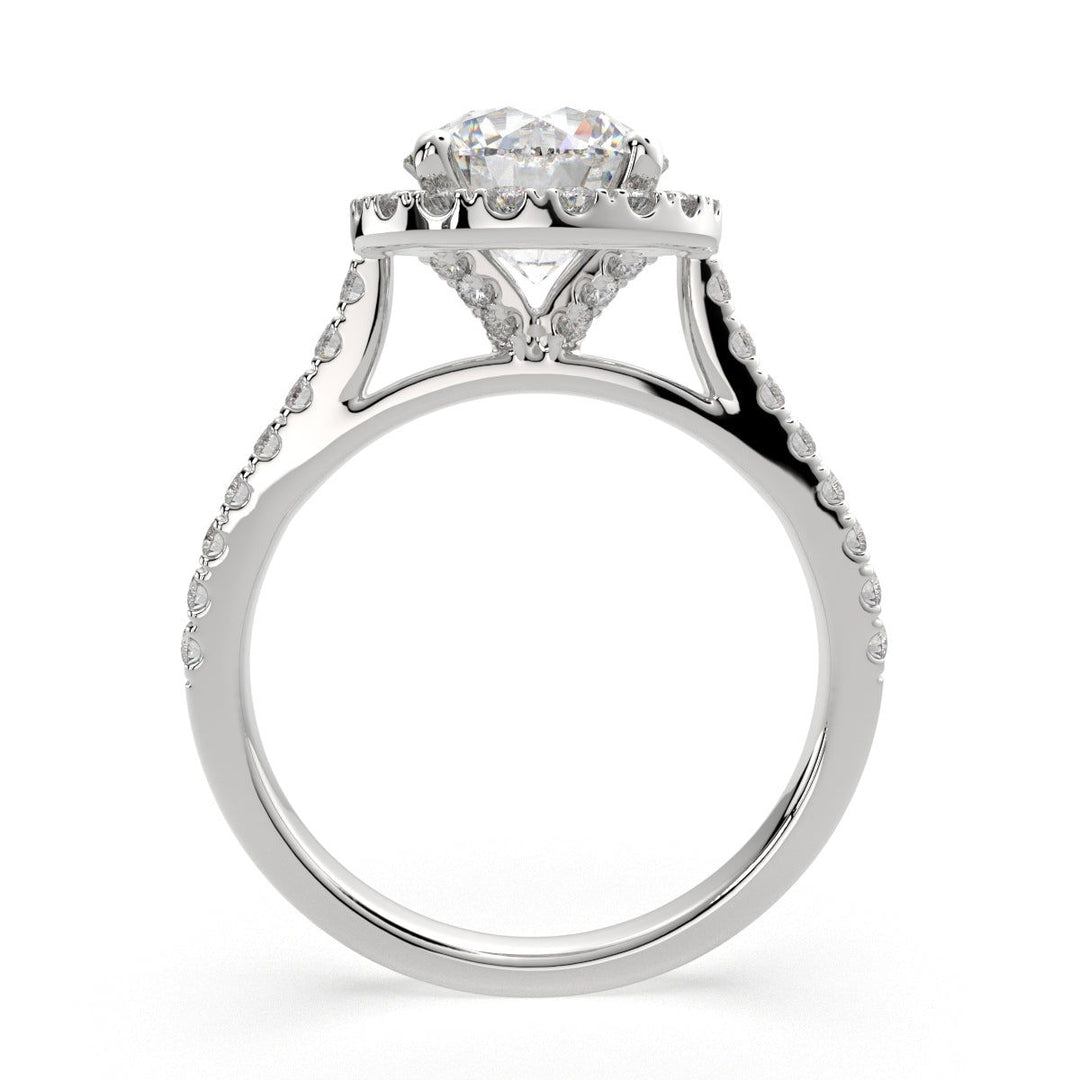 Isadora Round Cut Halo Pave Engagement Ring Setting - Nivetta