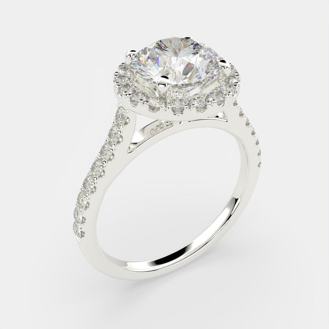 Isadora Round Cut Halo Pave Engagement Ring Setting - Nivetta