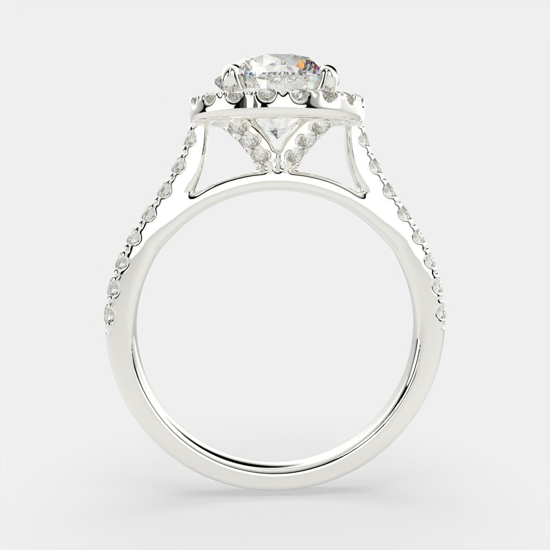 Isadora Round Cut Halo Pave Engagement Ring Setting - Nivetta