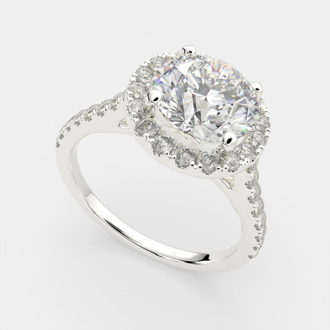 Isadora Round Cut Halo Pave Engagement Ring Setting - Nivetta