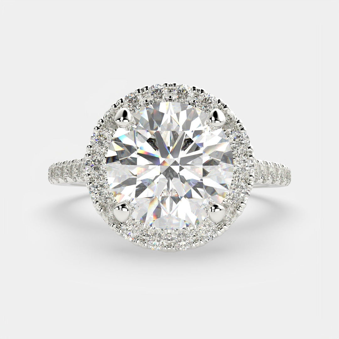 Isadora Round Cut Halo Pave Engagement Ring Setting - Nivetta