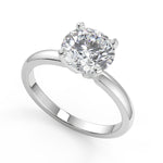 Load image into Gallery viewer, Isis Comfort Fit 4 Prong Solitaire Round Cut Diamond Engagement Ring - Nivetta
