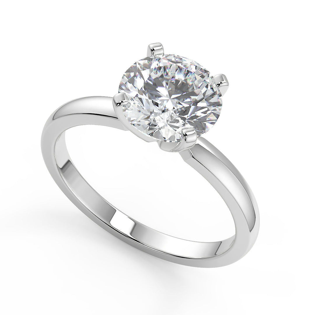 Isis Comfort Fit 4 Prong Solitaire Round Cut Diamond Engagement Ring - Nivetta