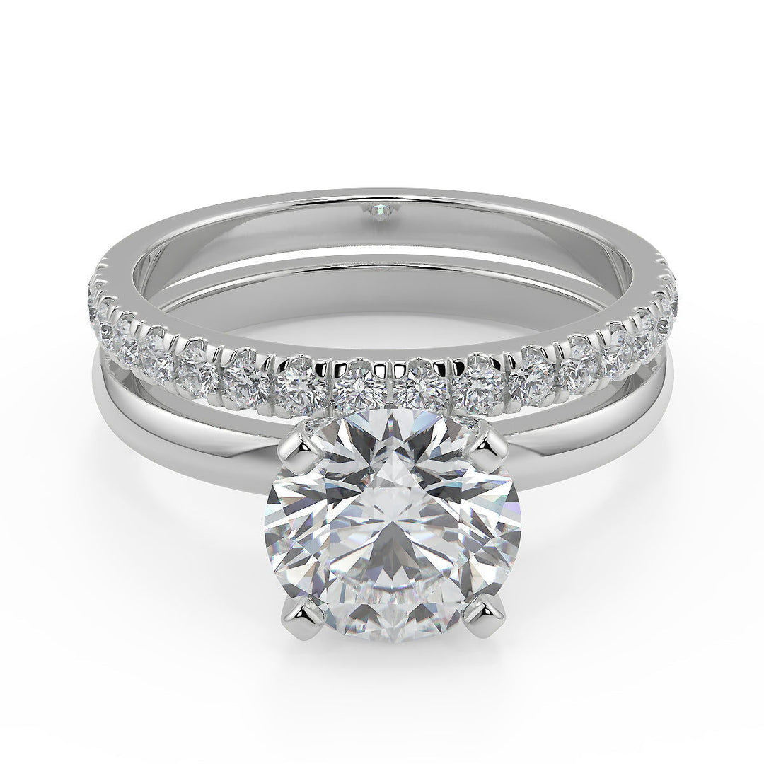 Isis Comfort Fit 4 Prong Solitaire Round Cut Diamond Engagement Ring - Nivetta