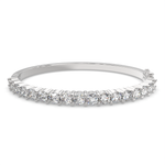 Load image into Gallery viewer, Isotta Round Cut Diamond Bangle Bracelet Shared Prong Hinged (4 ctw) - Nivetta
