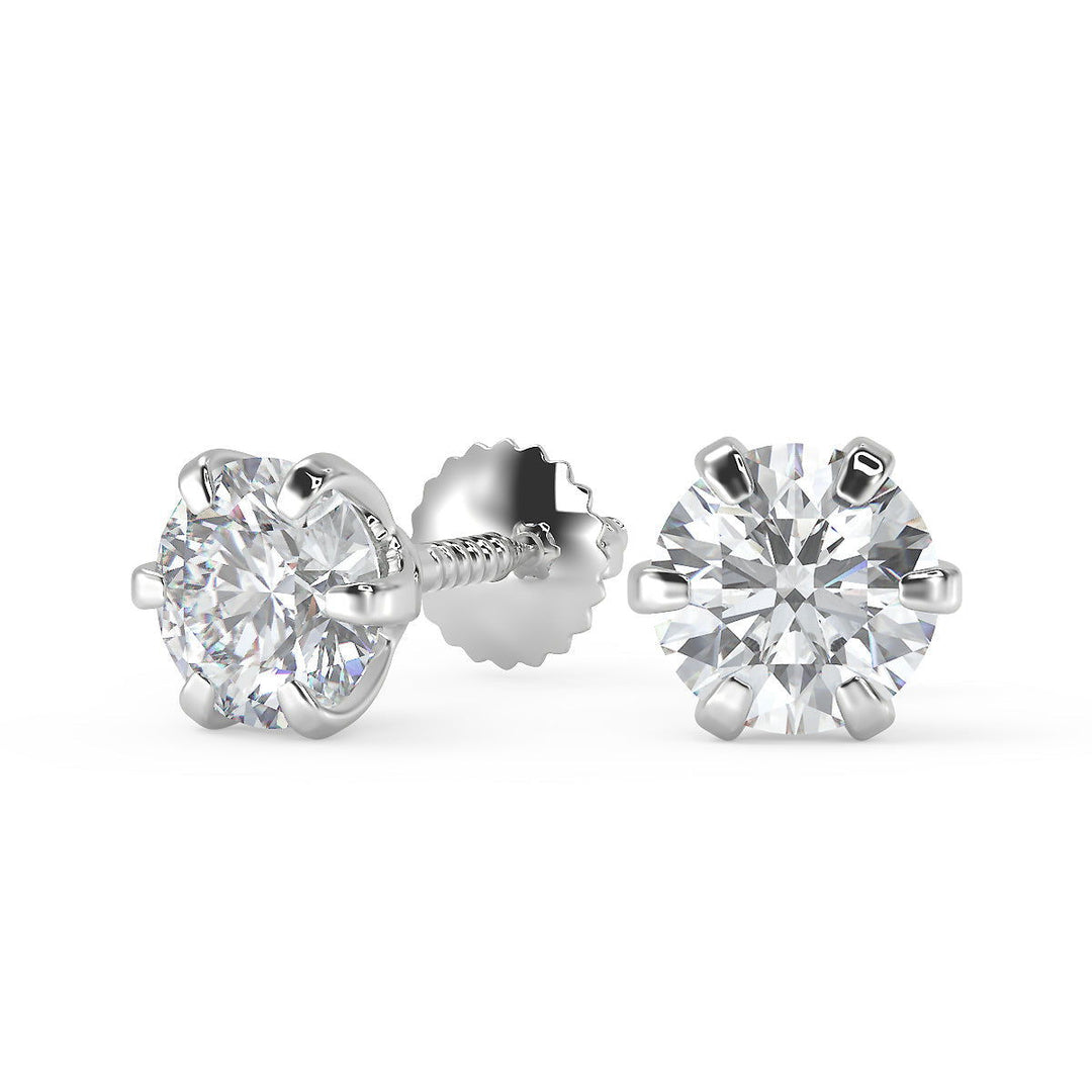 Ivy Round Cut Stud Earrings - Nivetta