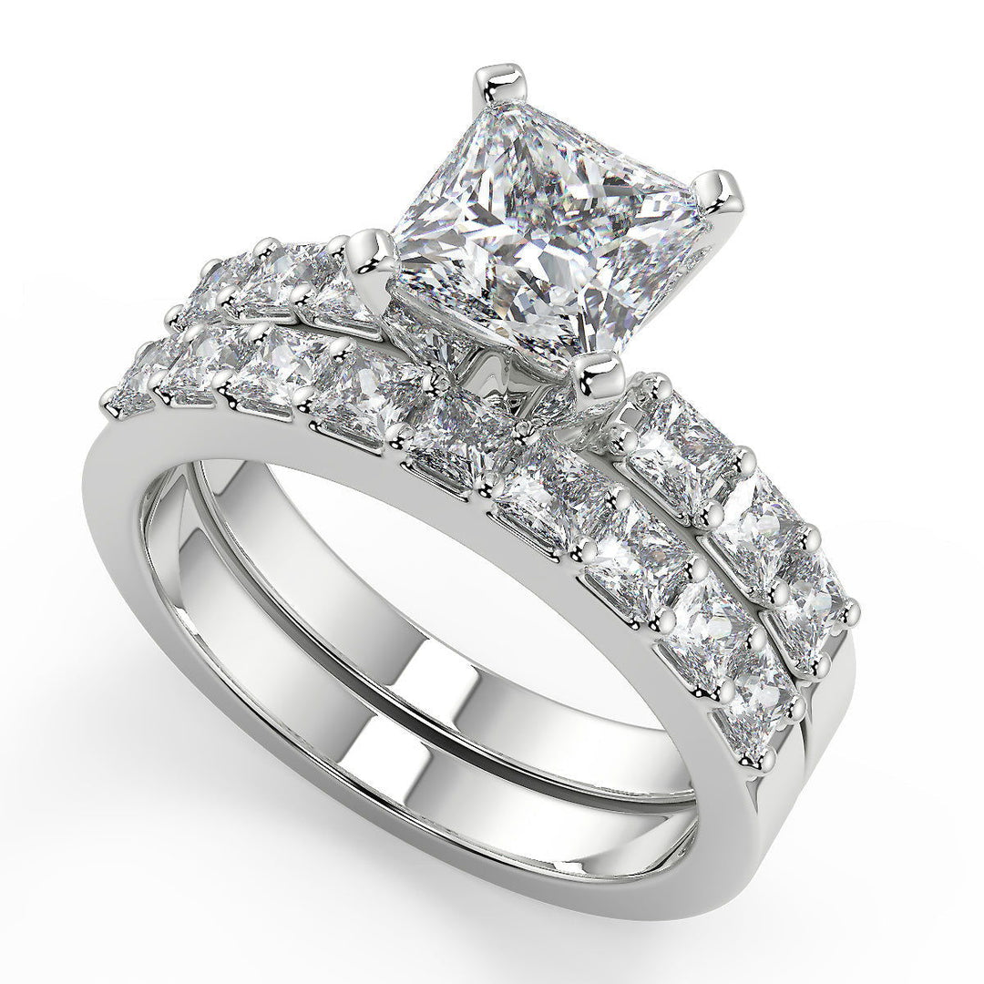 Janessa Shared Prong Assher 4 Prong Princess Cut Diamond Ring - Nivetta