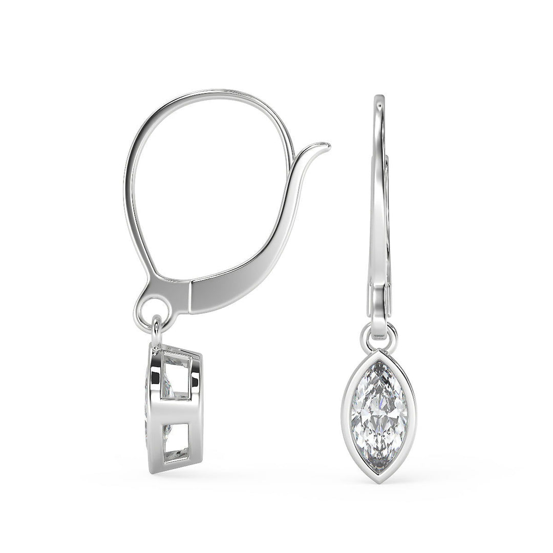 Jayda Marquise Cut Bezel Earrings Leverback - Nivetta