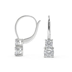 Load image into Gallery viewer, Jayden Cushion Cut 6 Prong Stacked Earrings Leverback - Nivetta
