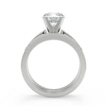 Load image into Gallery viewer, Jessica Four Prong Milgrain Round Cut Diamond Engagement Ring - Nivetta
