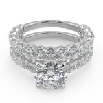 Load image into Gallery viewer, Joanna Semi Bezel 4 Prong Round Cut Diamond Engagement Ring - Nivetta
