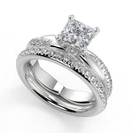 Load image into Gallery viewer, Jocelynn Pave Twist Infinity Rope Princess Cut Diamond Engagement Ring - Nivetta
