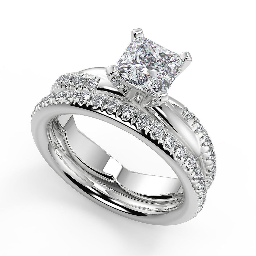 Jocelynn Pave Twist Infinity Rope Princess Cut Diamond Engagement Ring - Nivetta