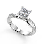 Load image into Gallery viewer, Jocelynn Pave Twist Infinity Rope Princess Cut Diamond Engagement Ring - Nivetta
