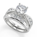 Load image into Gallery viewer, Judith Inset 4 Prong Round Cut Diamond Engagement Ring - Nivetta
