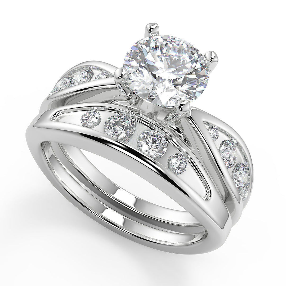 Judith Inset 4 Prong Round Cut Diamond Engagement Ring - Nivetta