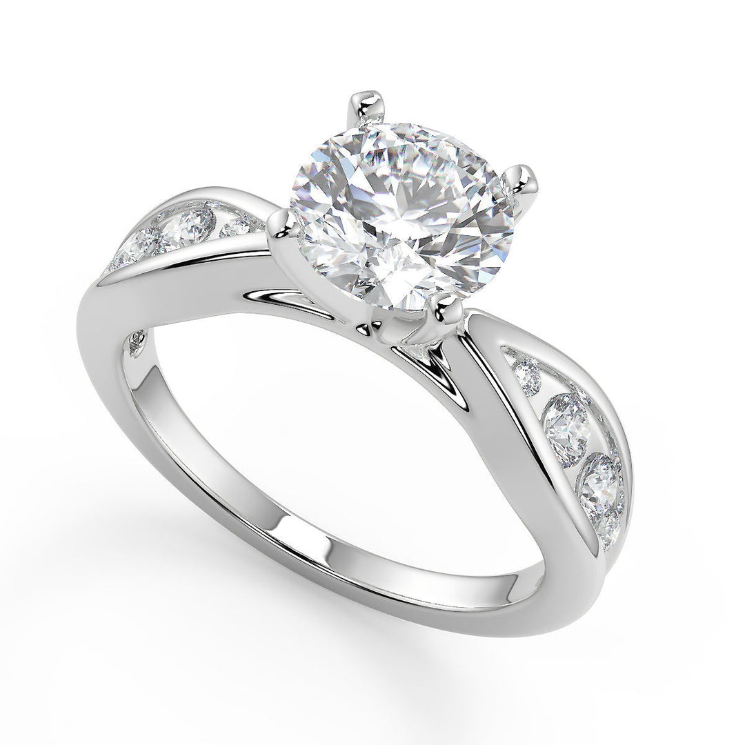 Judith Inset 4 Prong Round Cut Diamond Engagement Ring - Nivetta