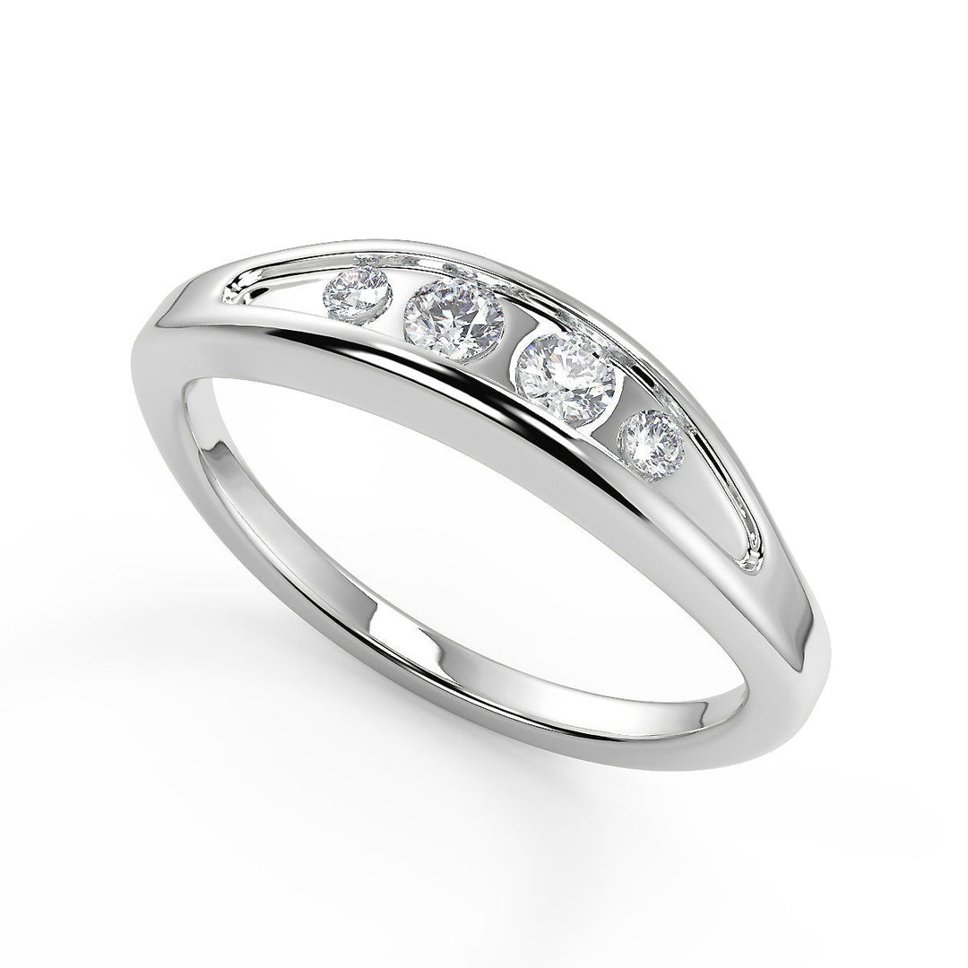 Judith Inset 4 Prong Round Cut Diamond Engagement Ring - Nivetta