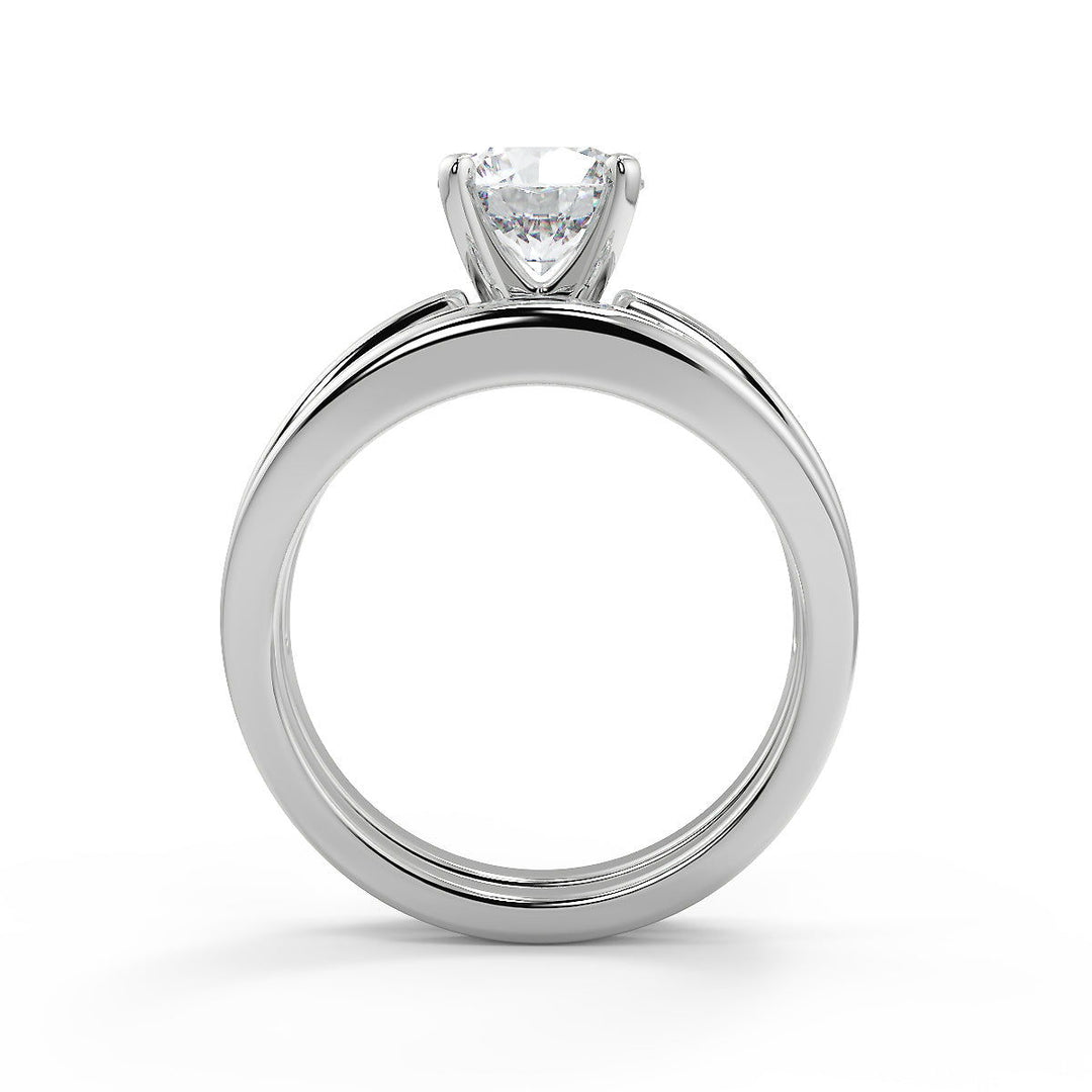 Judith Inset 4 Prong Round Cut Diamond Engagement Ring - Nivetta