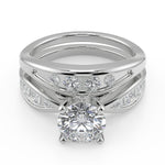 Load image into Gallery viewer, Judith Inset 4 Prong Round Cut Diamond Engagement Ring - Nivetta
