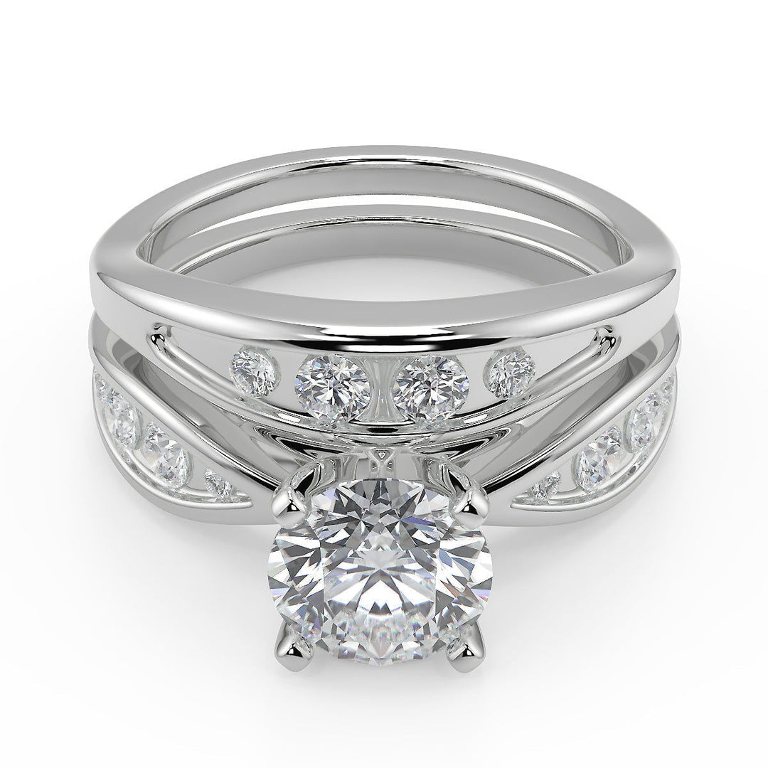 Judith Inset 4 Prong Round Cut Diamond Engagement Ring - Nivetta