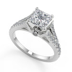 Load image into Gallery viewer, Julianne Pave Cathedral 4 Prong Princess Cut Engagement Ring - Nivetta
