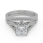 Load image into Gallery viewer, Julianne Pave Cathedral 4 Prong Princess Cut Engagement Ring - Nivetta
