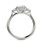 Load image into Gallery viewer, Juliet Oval Cut Trilogy Pave 4 Prong Claw Set Engagement Ring Setting - Nivetta
