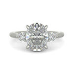 Load image into Gallery viewer, Juliet Oval Cut Trilogy Pave 4 Prong Claw Set Engagement Ring Setting - Nivetta
