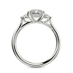 Load image into Gallery viewer, Juliet Radiant Cut Trilogy Pave 4 Prong Claw Set Engagement Ring Setting - Nivetta
