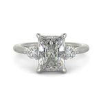 Load image into Gallery viewer, Juliet Radiant Cut Trilogy Pave 4 Prong Claw Set Engagement Ring Setting - Nivetta
