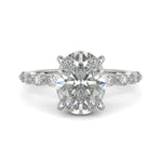Load image into Gallery viewer, Julija Oval Cut Pave Hidden Halo Shared Prong Engagement Ring - Nivetta
